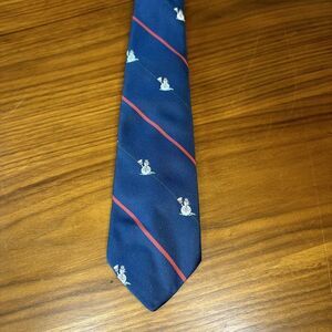 Vintage Snowman Mens Tie Poly Patterned PFAU Peacock Skinny Blue